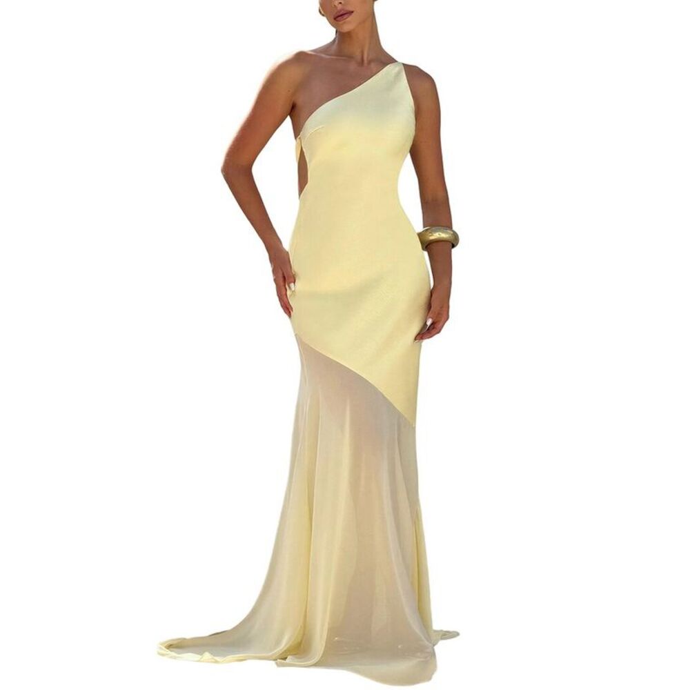 Dilireba Womens One-Shoulder Maxi Dress